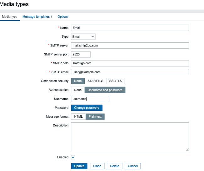 Configure the email server settings Configure the email server settings
